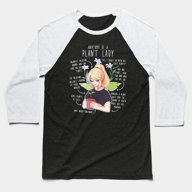 Plant Lady Anatomy Baseball T-Shirt by Psitta